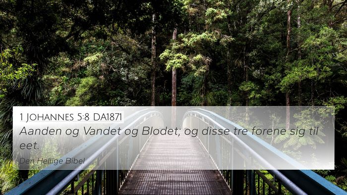 1 Johannes 5:8 DA1871 4K Wallpaper - Aanden og Vandet og Blodet; og disse tre forene - 4K Wallpaper Bible Verse