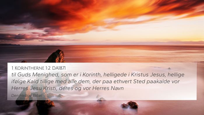 1 Korintherne 1:2 DA1871 Bible Verse Image