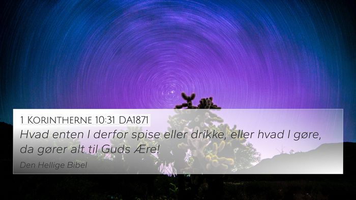 1 Korintherne 10:31 DA1871 Bible Verse Image