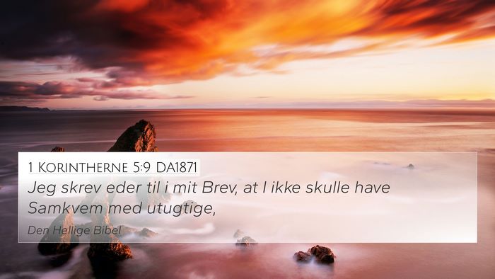 1 Korintherne 5:9 DA1871 Bible Verse Image