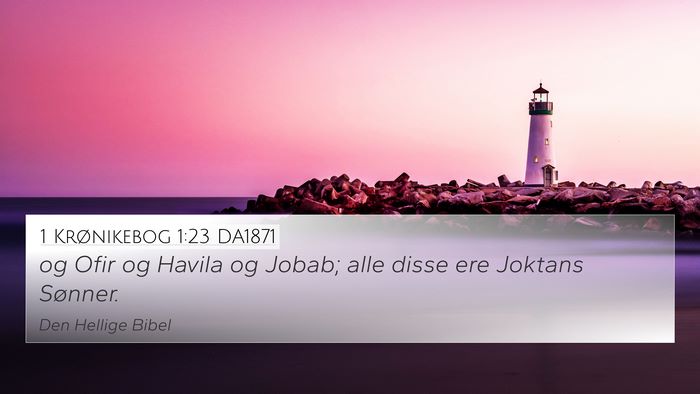 1 Krønikebog 1:23 DA1871 4K Wallpaper - og Ofir og Havila og Jobab; alle disse ere - 4K Wallpaper Bible Verse