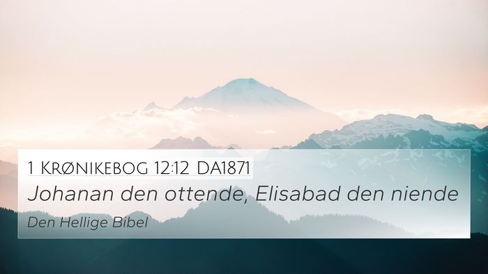 1 Krønikebog 12:12 DA1871 4K Wallpaper - Johanan den ottende, Elisabad den - 4K Wallpaper Bible Verse