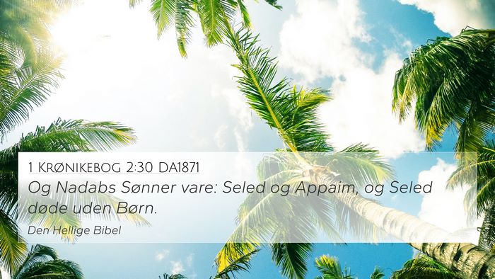 1 Krønikebog 2:30 DA1871 4K Wallpaper - Og Nadabs Sønner vare: Seled og Appaim, og Seled - 4K Wallpaper Bible Verse