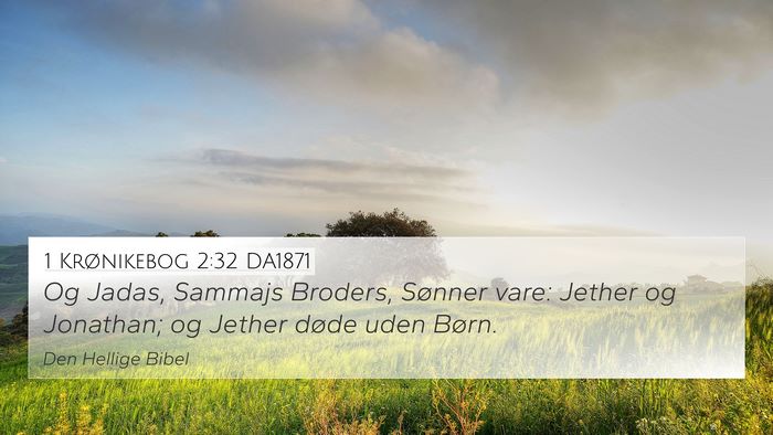 1 Krønikebog 2:32 DA1871 4K Wallpaper - Og Jadas, Sammajs Broders, Sønner vare: Jether - 4K Wallpaper Bible Verse