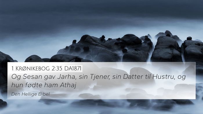 1 Krønikebog 2:35 DA1871 4K Wallpaper - Og Sesan gav Jarha, sin Tjener, sin Datter til - 4K Wallpaper Bible Verse