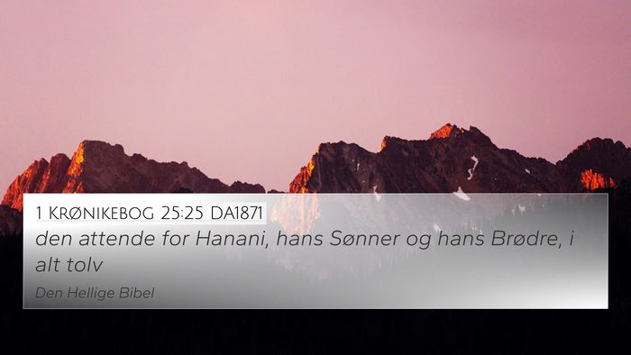 1 Krønikebog 25:25 DA1871 4K Wallpaper - den attende for Hanani, hans Sønner og hans - 4K Wallpaper Bible Verse