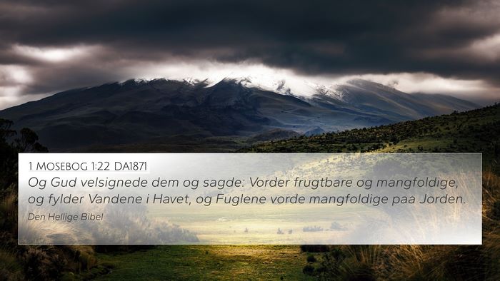 1 Mosebog 1:22 DA1871 Bible Verse Image