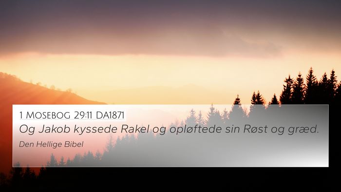 1 Mosebog 29:11 DA1871 Bible Verse Image