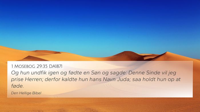 1 Mosebog 29:35 DA1871 Bible Verse Image