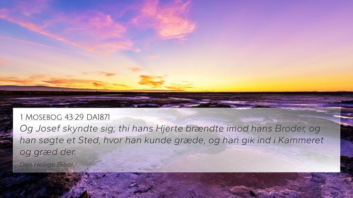 1 Mosebog 43:29 DA1871 Bible Verse Image