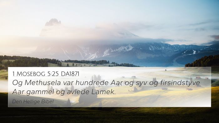 1 Mosebog 5:25 DA1871 4K Wallpaper - Og Methusela var hundrede Aar og syv og - 4K Wallpaper Bible Verse