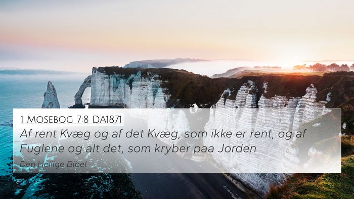 1 Mosebog 7:8 DA1871 Bible Verse Image