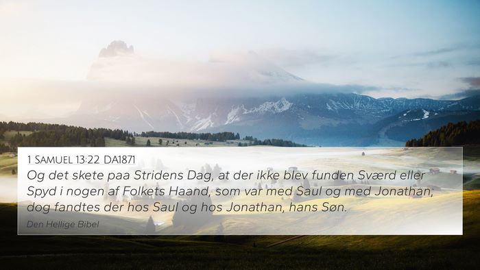 1 Samuel 13:22 DA1871 Bible Verse Image