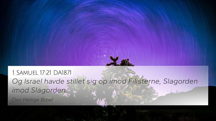 1 Samuel 17:21 DA1871 Bible Verse Image