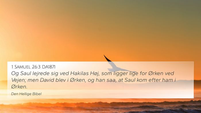 1 Samuel 26:3 DA1871 4K Wallpaper - Og Saul lejrede sig ved Hakilas Høj, som ligger - 4K Wallpaper Bible Verse