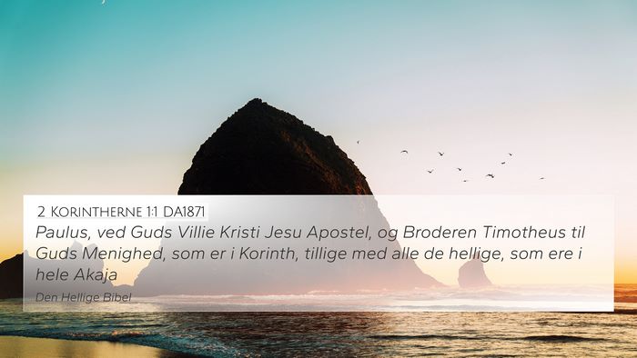 2 Korintherne 1:1 DA1871 Bible Verse Image