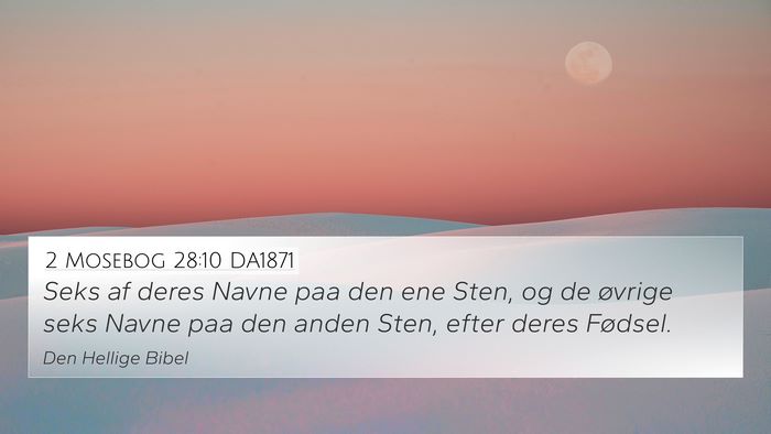 2 Mosebog 28:10 DA1871 4K Wallpaper - Seks af deres Navne paa den ene Sten, og de - 4K Wallpaper Bible Verse
