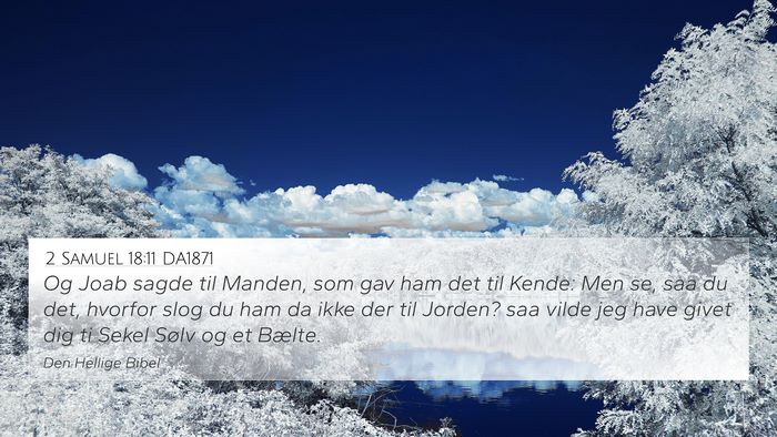 2 Samuel 18:11 DA1871 4K Wallpaper - Og Joab sagde til Manden, som gav ham det til - 4K Wallpaper Bible Verse