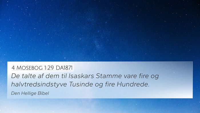 4 Mosebog 1:29 DA1871 4K Wallpaper - De talte af dem til Isaskars Stamme vare fire og - 4K Wallpaper Bible Verse