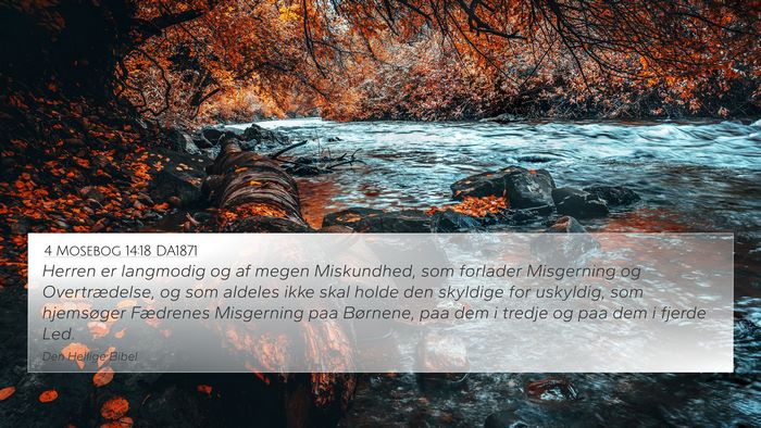 4 Mosebog 14:18 DA1871 Bible Verse Image