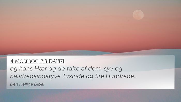 4 Mosebog 2:8 DA1871 4K Wallpaper - og hans Hær og de talte af dem, syv og - 4K Wallpaper Bible Verse