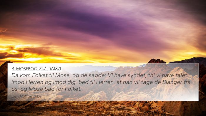 4 Mosebog 21:7 DA1871 Bible Verse Image