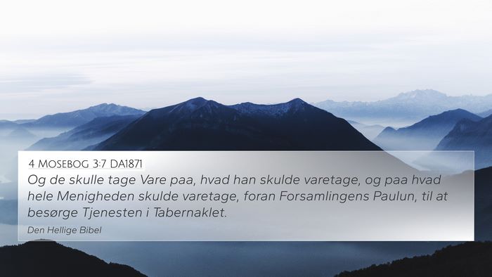 4 Mosebog 3:7 DA1871 Bible Verse Image