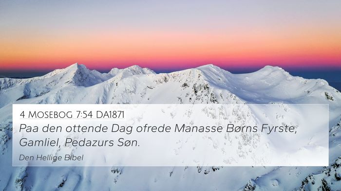 4 Mosebog 7:54 DA1871 4K Wallpaper - Paa den ottende Dag ofrede Manasse Børns Fyrste, - 4K Wallpaper Bible Verse