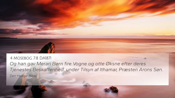 4 Mosebog 7:8 DA1871 Bible Verse Image