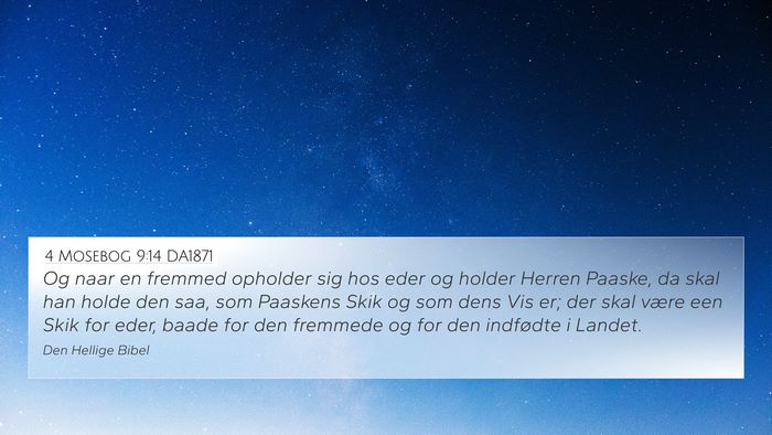 4 Mosebog 9:14 DA1871 4K Wallpaper - Og naar en fremmed opholder sig hos eder og - 4K Wallpaper Bible Verse