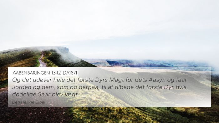 Aabenbaringen 13:12 DA1871 Bible Verse Image