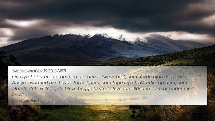 Aabenbaringen 19:20 DA1871 Bible Verse Image