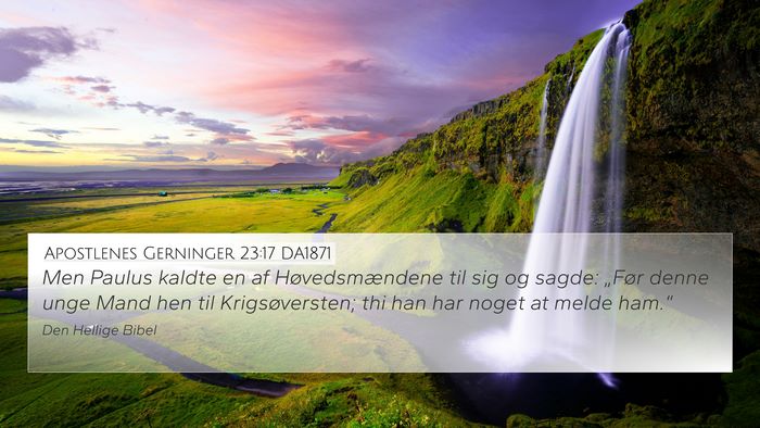 Apostlenes Gerninger 23:17 DA1871 Bible Verse Image