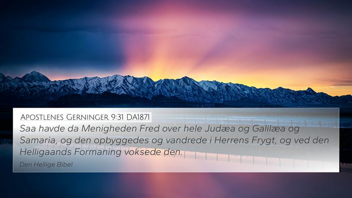 Apostlenes Gerninger 9:31 DA1871 Bible Verse Image