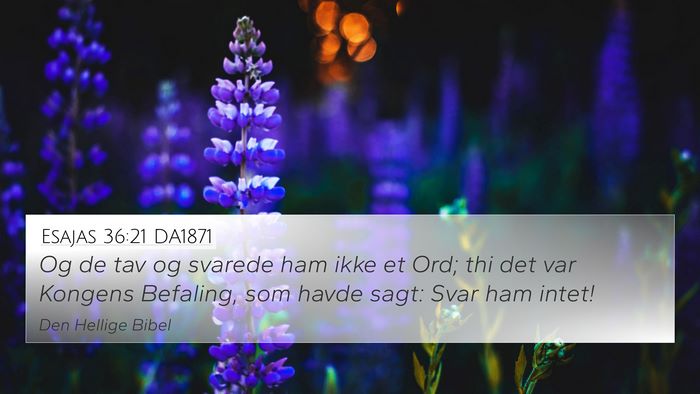 Esajas 36:21 DA1871 Bible Verse Image