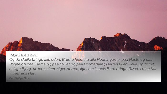 Esajas 66:20 DA1871 Bible Verse Image