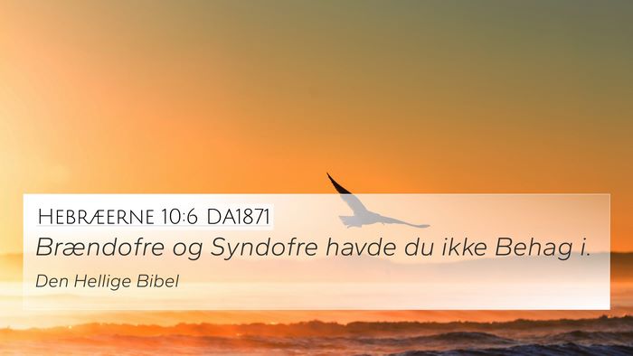 Hebræerne 10:6 DA1871 Bible Verse Image