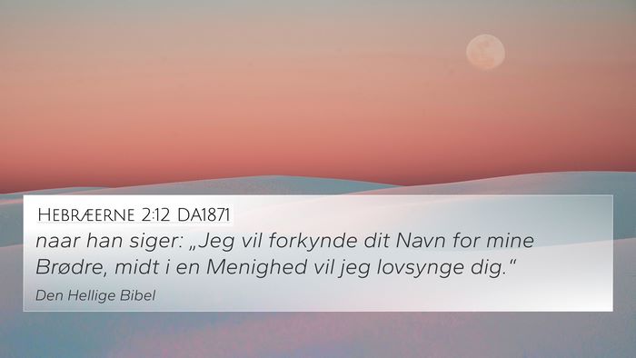 Hebræerne 2:12 DA1871 Bible Verse Image