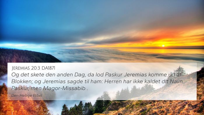 Jeremias 20:3 DA1871 4K Wallpaper - Og det skete den anden Dag, da lod Paskur - 4K Wallpaper Bible Verse