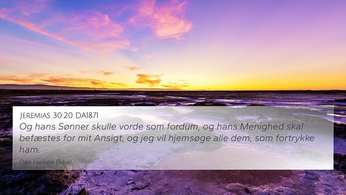 Jeremias 30:20 DA1871 4K Wallpaper - Og hans Sønner skulle vorde som fordum, og hans - 4K Wallpaper Bible Verse