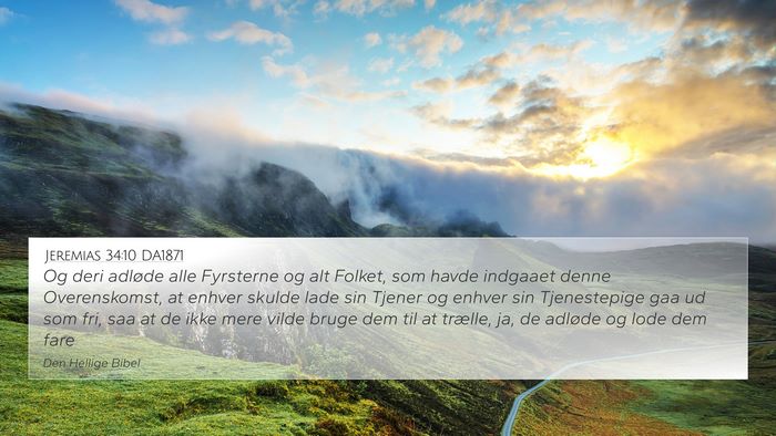 Jeremias 34:10 DA1871 4K Wallpaper - Og deri adløde alle Fyrsterne og alt Folket, som - 4K Wallpaper Bible Verse