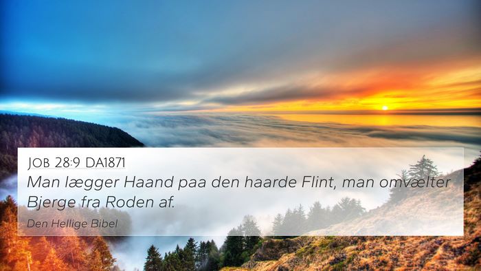 Job 28:9 DA1871 4K Wallpaper - Man lægger Haand paa den haarde Flint, man - 4K Wallpaper Bible Verse