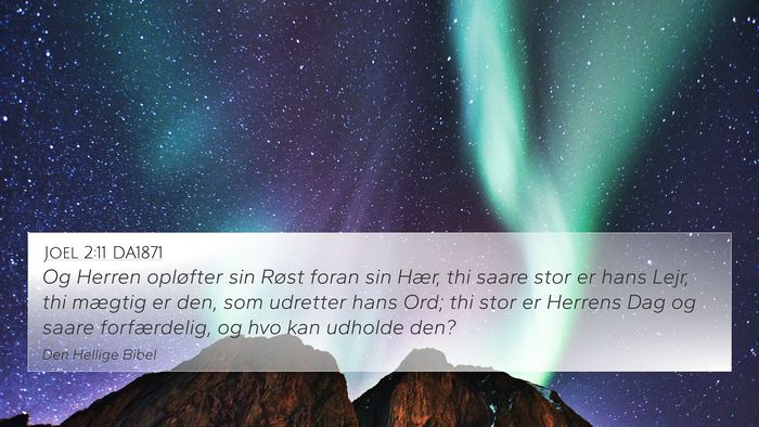 Joel 2:11 DA1871 Bible Verse Image