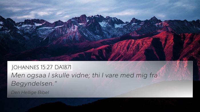 Johannes 15:27 DA1871 Bible Verse Image