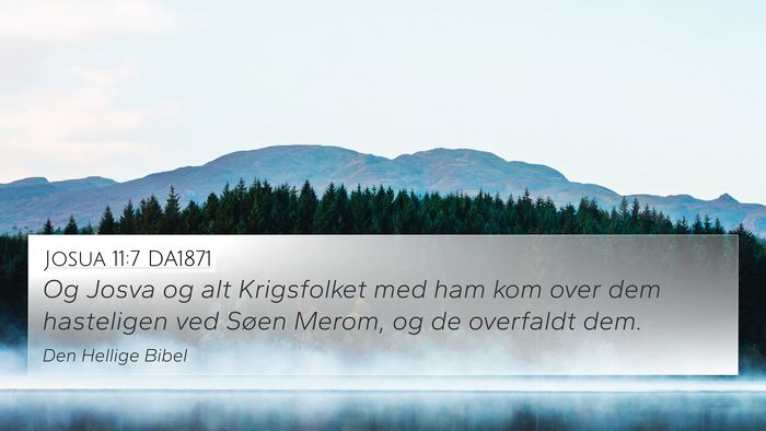 Josua 11:7 DA1871 4K Wallpaper - Og Josva og alt Krigsfolket med ham kom over dem - 4K Wallpaper Bible Verse