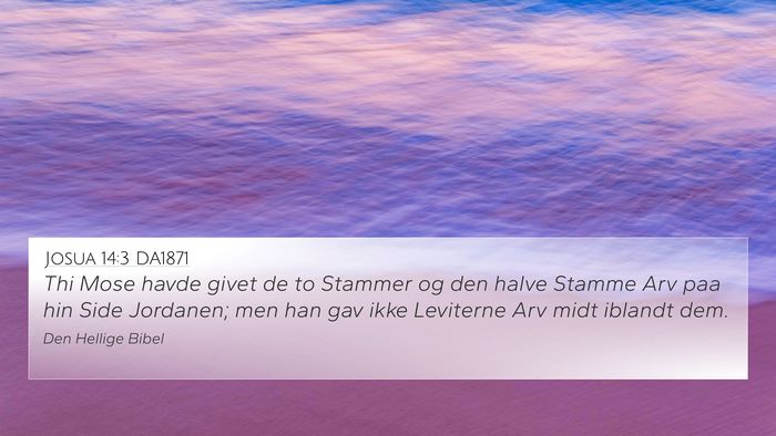 Josua 14:3 DA1871 4K Wallpaper - Thi Mose havde givet de to Stammer og den halve - 4K Wallpaper Bible Verse