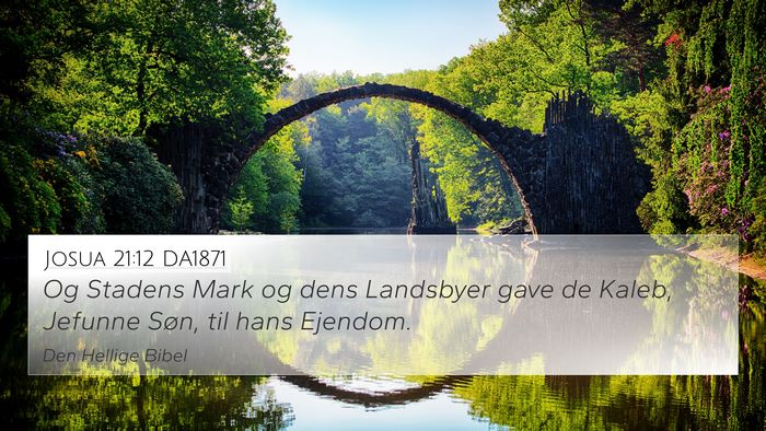 Josua 21:12 DA1871 4K Wallpaper - Og Stadens Mark og dens Landsbyer gave de Kaleb, - 4K Wallpaper Bible Verse