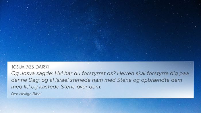 Josua 7:25 DA1871 4K Wallpaper - Og Josva sagde: Hvi har du forstyrret os? Herren - 4K Wallpaper Bible Verse