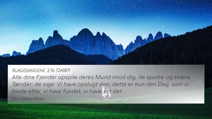 Klagesangene 2:16 DA1871 Bible Verse Image
