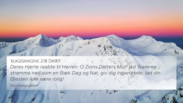 Klagesangene 2:18 DA1871 Bible Verse Image